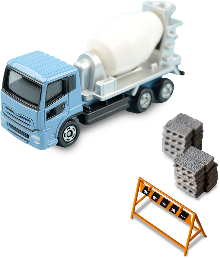 工事現場の再現フィギュアの画像